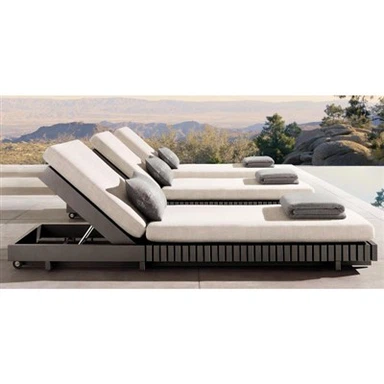 Lounger tax-Xemx tal-Aluminju Griż